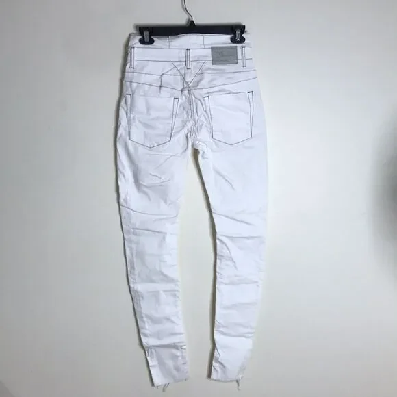 One teaspoon Hoodlums mid waist stretched fitted bow leg white jeans size 27 - Picture 8 of 13